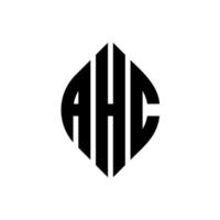 ahc cirkel letter logo-ontwerp met cirkel en ellipsvorm. ahc ellipsletters met typografische stijl. de drie initialen vormen een cirkellogo. ahc cirkel embleem abstracte monogram brief mark vector. vector
