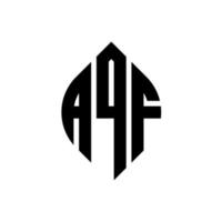 aqf cirkel letter logo-ontwerp met cirkel en ellipsvorm. aqf ellipsletters met typografische stijl. de drie initialen vormen een cirkellogo. aqf cirkel embleem abstracte monogram brief mark vector. vector