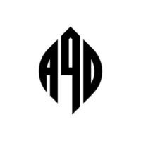 aqd cirkel letter logo-ontwerp met cirkel en ellipsvorm. aqd ellipsletters met typografische stijl. de drie initialen vormen een cirkellogo. aqd cirkel embleem abstracte monogram brief mark vector. vector