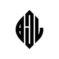 bjl cirkel letter logo ontwerp met cirkel en ellipsvorm. bjl ellipsletters met typografische stijl. de drie initialen vormen een cirkellogo. bjl cirkel embleem abstracte monogram brief mark vector. vector