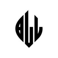 bll cirkel letter logo-ontwerp met cirkel en ellipsvorm. bll ellipsletters met typografische stijl. de drie initialen vormen een cirkellogo. bll cirkel embleem abstracte monogram brief mark vector. vector