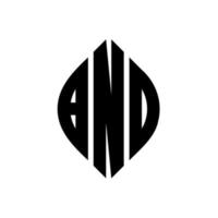 bno cirkel letter logo-ontwerp met cirkel en ellipsvorm. bno ellipsletters met typografische stijl. de drie initialen vormen een cirkellogo. bno cirkel embleem abstracte monogram brief mark vector. vector