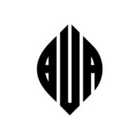 bua cirkel letter logo-ontwerp met cirkel en ellipsvorm. bua ellipsletters met typografische stijl. de drie initialen vormen een cirkellogo. bua cirkel embleem abstracte monogram brief mark vector. vector