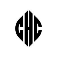 chc cirkel letter logo ontwerp met cirkel en ellipsvorm. chc ellipsletters met typografische stijl. de drie initialen vormen een cirkellogo. chc cirkel embleem abstracte monogram brief mark vector. vector