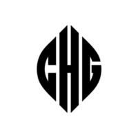 chg cirkel letter logo ontwerp met cirkel en ellipsvorm. chg ellipsletters met typografische stijl. de drie initialen vormen een cirkellogo. chg cirkel embleem abstracte monogram brief mark vector. vector