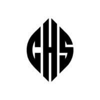 chs cirkel letter logo ontwerp met cirkel en ellipsvorm. chs ellipsletters met typografische stijl. de drie initialen vormen een cirkellogo. chs cirkel embleem abstracte monogram brief mark vector. vector