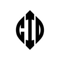 cid cirkel letter logo ontwerp met cirkel en ellipsvorm. cid ellipsletters met typografische stijl. de drie initialen vormen een cirkellogo. cid cirkel embleem abstracte monogram brief mark vector. vector