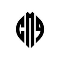 cmq cirkel letter logo-ontwerp met cirkel en ellipsvorm. cmq ellipsletters met typografische stijl. de drie initialen vormen een cirkellogo. cmq cirkel embleem abstracte monogram brief mark vector. vector