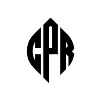 cpr cirkel letter logo ontwerp met cirkel en ellipsvorm. cpr ellipsletters met typografische stijl. de drie initialen vormen een cirkellogo. cpr cirkel embleem abstracte monogram brief mark vector. vector