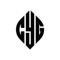 cyg cirkel letter logo ontwerp met cirkel en ellipsvorm. cyg-ellipsletters met typografische stijl. de drie initialen vormen een cirkellogo. cyg cirkel embleem abstracte monogram brief mark vector. vector