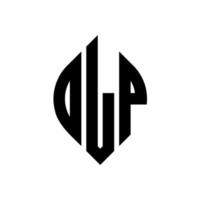 dlp cirkel letter logo ontwerp met cirkel en ellipsvorm. dlp ellipsletters met typografische stijl. de drie initialen vormen een cirkellogo. dlp cirkel embleem abstracte monogram brief mark vector. vector