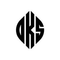 dks cirkel letter logo ontwerp met cirkel en ellipsvorm. dks ellipsletters met typografische stijl. de drie initialen vormen een cirkellogo. dks cirkel embleem abstracte monogram brief mark vector. vector