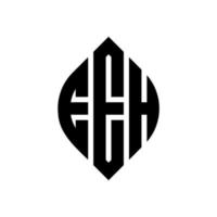 eeh cirkel letter logo-ontwerp met cirkel en ellipsvorm. eeh ellipsletters met typografische stijl. de drie initialen vormen een cirkellogo. eeh cirkel embleem abstracte monogram brief mark vector. vector