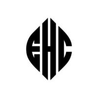 ehc cirkel letter logo-ontwerp met cirkel en ellipsvorm. ehc ellipsletters met typografische stijl. de drie initialen vormen een cirkellogo. ehc cirkel embleem abstracte monogram brief mark vector. vector