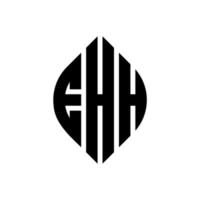 ehh cirkel letter logo-ontwerp met cirkel en ellipsvorm. ehh ellipsletters met typografische stijl. de drie initialen vormen een cirkellogo. ehh cirkel embleem abstracte monogram brief mark vector. vector