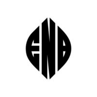 enb cirkel letter logo-ontwerp met cirkel en ellipsvorm. enb ellipsletters met typografische stijl. de drie initialen vormen een cirkellogo. enb cirkel embleem abstracte monogram brief mark vector. vector