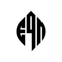 eqm cirkel letter logo-ontwerp met cirkel en ellipsvorm. eqm ellipsletters met typografische stijl. de drie initialen vormen een cirkellogo. eqm cirkel embleem abstracte monogram brief mark vector. vector