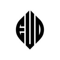 eud cirkel letter logo-ontwerp met cirkel en ellipsvorm. eud ellipsletters met typografische stijl. de drie initialen vormen een cirkellogo. eud cirkel embleem abstracte monogram brief mark vector. vector