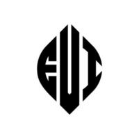 eui cirkel letter logo-ontwerp met cirkel en ellipsvorm. eui ellipsletters met typografische stijl. de drie initialen vormen een cirkellogo. eui cirkel embleem abstracte monogram brief mark vector. vector