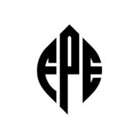 fpe cirkel letter logo ontwerp met cirkel en ellipsvorm. fpe ellipsletters met typografische stijl. de drie initialen vormen een cirkellogo. fpe cirkel embleem abstracte monogram brief mark vector. vector