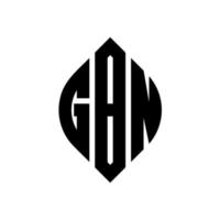 gbn cirkel letter logo ontwerp met cirkel en ellipsvorm. gbn ellipsletters met typografische stijl. de drie initialen vormen een cirkellogo. gbn cirkel embleem abstracte monogram brief mark vector. vector