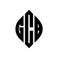 gcb cirkel letter logo-ontwerp met cirkel en ellipsvorm. gcb ellipsletters met typografische stijl. de drie initialen vormen een cirkellogo. gcb cirkel embleem abstracte monogram brief mark vector. vector