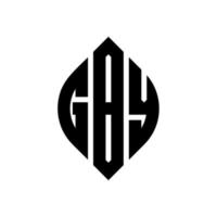 gby cirkel letter logo ontwerp met cirkel en ellipsvorm. gby ellipsletters met typografische stijl. de drie initialen vormen een cirkellogo. gby cirkel embleem abstracte monogram brief mark vector. vector