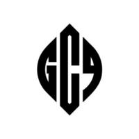 gcq cirkel letter logo-ontwerp met cirkel en ellipsvorm. gcq ellipsletters met typografische stijl. de drie initialen vormen een cirkellogo. gcq cirkel embleem abstracte monogram brief mark vector. vector