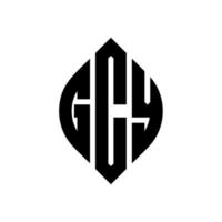 gcy cirkel letter logo ontwerp met cirkel en ellipsvorm. gcy ellipsletters met typografische stijl. de drie initialen vormen een cirkellogo. gcy cirkel embleem abstracte monogram brief mark vector. vector