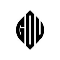 gdw cirkel letter logo-ontwerp met cirkel en ellipsvorm. gdw ellipsletters met typografische stijl. de drie initialen vormen een cirkellogo. gdw cirkel embleem abstracte monogram brief mark vector. vector