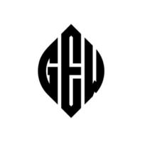 gew cirkel letter logo-ontwerp met cirkel en ellipsvorm. gew ellipsletters met typografische stijl. de drie initialen vormen een cirkellogo. gew cirkel embleem abstracte monogram brief mark vector. vector