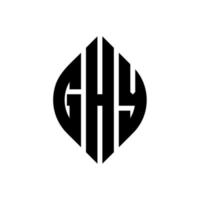 ghy cirkel letter logo ontwerp met cirkel en ellipsvorm. ghy ellipsletters met typografische stijl. de drie initialen vormen een cirkellogo. ghy cirkel embleem abstracte monogram brief mark vector. vector