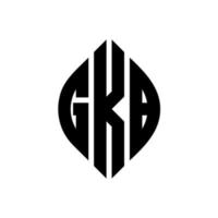 gkb cirkel letter logo ontwerp met cirkel en ellipsvorm. gkb ellipsletters met typografische stijl. de drie initialen vormen een cirkellogo. gkb cirkel embleem abstracte monogram brief mark vector. vector