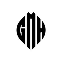 gmx cirkel letter logo ontwerp met cirkel en ellipsvorm. gmx ellipsletters met typografische stijl. de drie initialen vormen een cirkellogo. gmx cirkel embleem abstracte monogram brief mark vector. vector