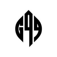 gqq cirkel letter logo-ontwerp met cirkel en ellipsvorm. gqq ellipsletters met typografische stijl. de drie initialen vormen een cirkellogo. gqq cirkel embleem abstracte monogram brief mark vector. vector