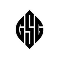 gsg cirkel letter logo ontwerp met cirkel en ellipsvorm. gsg ellipsletters met typografische stijl. de drie initialen vormen een cirkellogo. gsg cirkel embleem abstracte monogram brief mark vector. vector