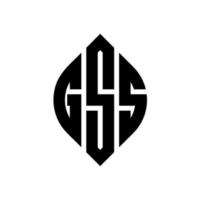 gss cirkel letter logo ontwerp met cirkel en ellipsvorm. gss ellipsletters met typografische stijl. de drie initialen vormen een cirkellogo. gss cirkel embleem abstracte monogram brief mark vector. vector