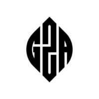gza cirkel letter logo ontwerp met cirkel en ellipsvorm. gza ellipsletters met typografische stijl. de drie initialen vormen een cirkellogo. gza cirkel embleem abstracte monogram brief mark vector. vector