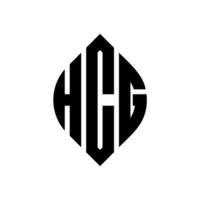 hcg cirkel letter logo ontwerp met cirkel en ellipsvorm. hcg ellipsletters met typografische stijl. de drie initialen vormen een cirkellogo. hcg cirkel embleem abstracte monogram brief mark vector. vector