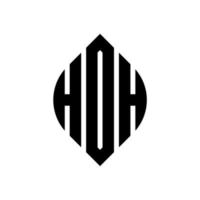 hdh cirkel letter logo ontwerp met cirkel en ellipsvorm. hdh ellipsletters met typografische stijl. de drie initialen vormen een cirkellogo. hdh cirkel embleem abstracte monogram brief mark vector. vector