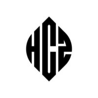 hcz cirkel letter logo ontwerp met cirkel en ellipsvorm. hcz ellipsletters met typografische stijl. de drie initialen vormen een cirkellogo. hcz cirkel embleem abstracte monogram brief mark vector. vector