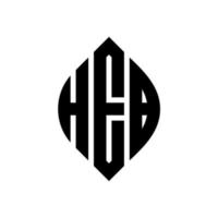 heb cirkel letter logo ontwerp met cirkel en ellipsvorm. heb ellipsletters met typografische stijl. de drie initialen vormen een cirkellogo. heb cirkel embleem abstracte monogram brief mark vector. vector