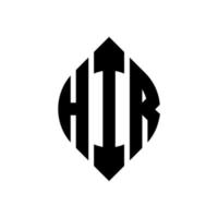 hir cirkel letter logo ontwerp met cirkel en ellipsvorm. hir ellipsletters met typografische stijl. de drie initialen vormen een cirkellogo. hir cirkel embleem abstracte monogram brief mark vector. vector