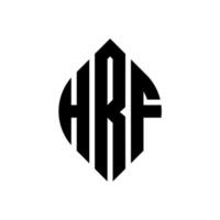 hrf cirkel letter logo ontwerp met cirkel en ellipsvorm. hrf-ellipsletters met typografische stijl. de drie initialen vormen een cirkellogo. hrf cirkel embleem abstracte monogram brief mark vector. vector