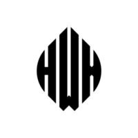 hwx cirkel letter logo ontwerp met cirkel en ellipsvorm. hwx ellipsletters met typografische stijl. de drie initialen vormen een cirkellogo. hwx cirkel embleem abstracte monogram brief mark vector. vector