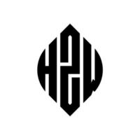 hzw cirkel letter logo ontwerp met cirkel en ellipsvorm. hzw ellipsletters met typografische stijl. de drie initialen vormen een cirkellogo. hzw cirkel embleem abstracte monogram brief mark vector. vector