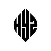 hyz cirkel letter logo-ontwerp met cirkel en ellipsvorm. hyz ellipsletters met typografische stijl. de drie initialen vormen een cirkellogo. hyz cirkel embleem abstracte monogram brief mark vector. vector