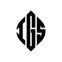 igs cirkel letter logo ontwerp met cirkel en ellipsvorm. igs ellipsletters met typografische stijl. de drie initialen vormen een cirkellogo. igs cirkel embleem abstracte monogram brief mark vector. vector