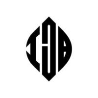 ijb cirkel letter logo-ontwerp met cirkel en ellipsvorm. ijb ellipsletters met typografische stijl. de drie initialen vormen een cirkellogo. ijb cirkel embleem abstracte monogram brief mark vector. vector