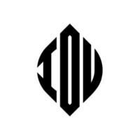 iou cirkel letter logo ontwerp met cirkel en ellipsvorm. iou ellipsletters met typografische stijl. de drie initialen vormen een cirkellogo. iou cirkel embleem abstracte monogram brief mark vector. vector
